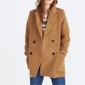 Double Breasted Hollis Madewell Coat (Melange Burnished Mahoga Color)